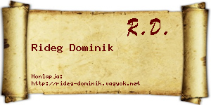 Rideg Dominik névjegykártya